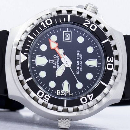 Ratio FreeDiver Helium Safe 1000M Sapphire Quartz 1038EF102V Men's Watch