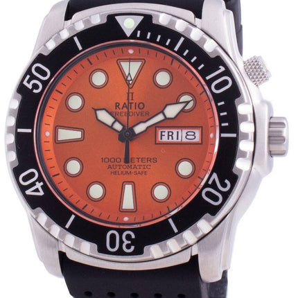 Ratio FreeDiver Helium-Safe 1000M Sapphire Automatic 1068HA90-34VA-ORG Men's Watch