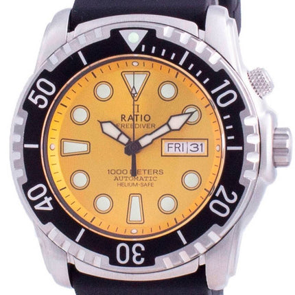 Ratio 2nd Generation Free Diver Helium-Safe Automatic 1068HA90-34VA-YLW-V02 1000M Men's Watch