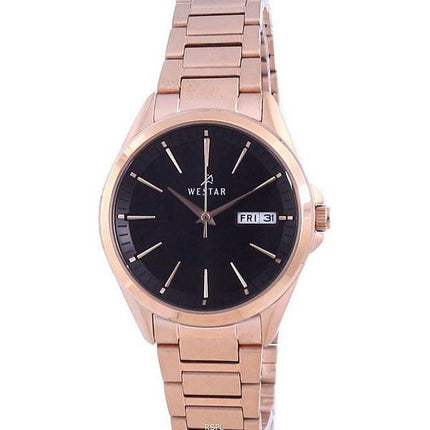 Westar Black Dial Rose Gold Tone Stainless Steel Quartz 40212 PPN 603 Women's Watch