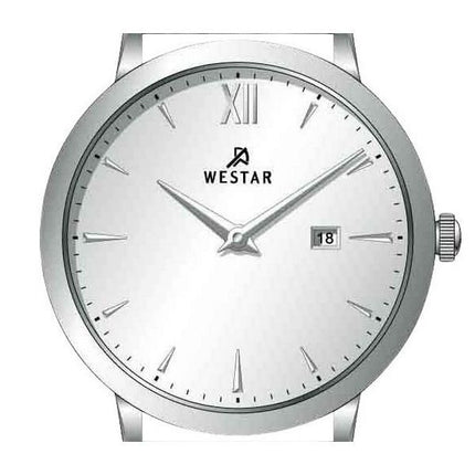 Westar Profile Leather Strap Silver Dial Quartz 50214STN107 Mens Watch