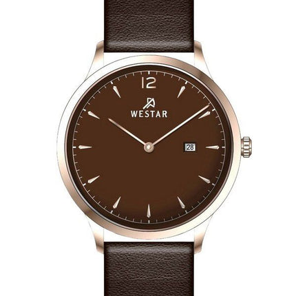 Westar Profile Leather Strap Brown Dial Quartz 50217PPN620 Mens Watch