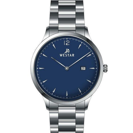 Westar Profile Stainless Steel Blue Dial Quartz 50218STN104 Mens Watch