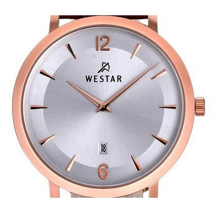 Westar Profile Leather Strap Silver Dial Quartz 50219PPN627 Mens Watch