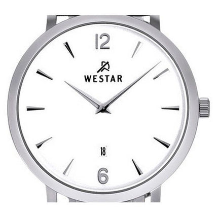 Westar Profile Leather Strap White Dial Quartz 50219STN101 Men's Watch