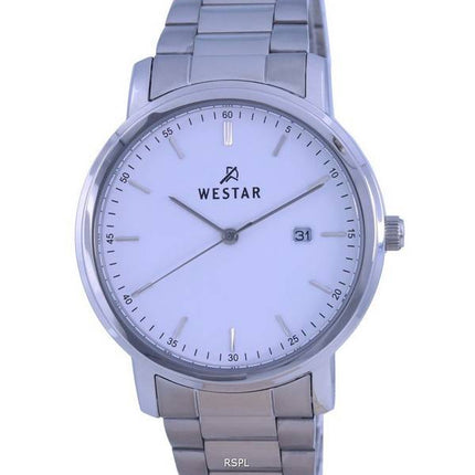 Westar White Dial Stainless Steel Quartz 50243 STN 101 Mens Watch