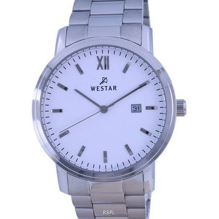 Westar White Dial Stainless Steel Quartz 50245 STN 101 Mens Watch