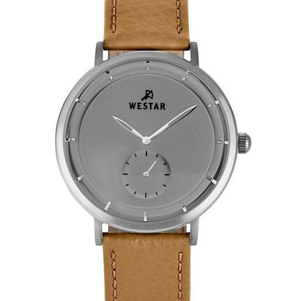 Westar Profile Leather Strap Grey Dial Quartz 50246STN186 Mens Watch