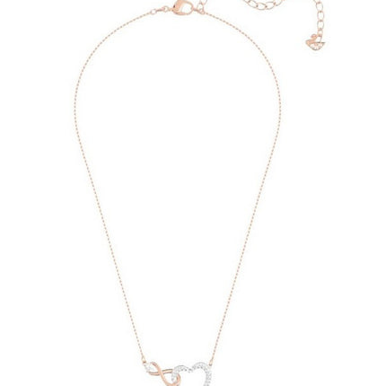 Swarovski Hyperbola Infinity And Heart Mixed Metal Finish Necklace 5518865 For Women