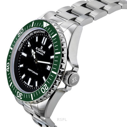 Edox Neptunian Stainless Steel Black Dial Automatic Diver's 80120 3VM NIN 1000M Men's Watch