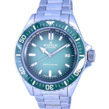 Edox SkyDiver Divers Stainless Steel Green Dial Automatic 801203VMVDN1 80120  3VM VDN1 1000M Mens Watch