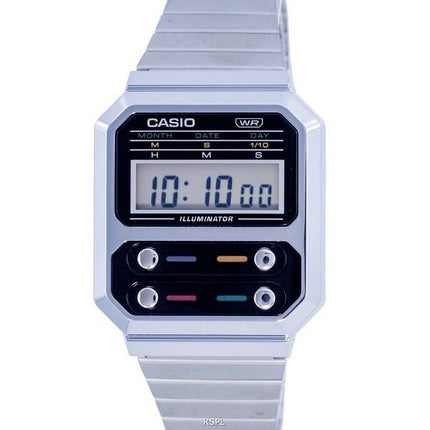 Casio Vintage Digital Stainless Steel A100WE-1A A100WE-1 Mens Watch