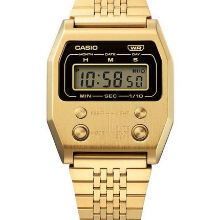 Casio Vintage Digital Gold Ion Plated Stainless Steel Quartz A1100G-5 Unisex Watch