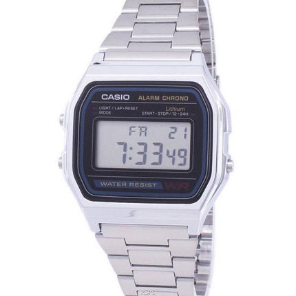 Casio Digital Stainless Steel Daily Alarm A158WA-1DF A158WA-1 Men's Watch