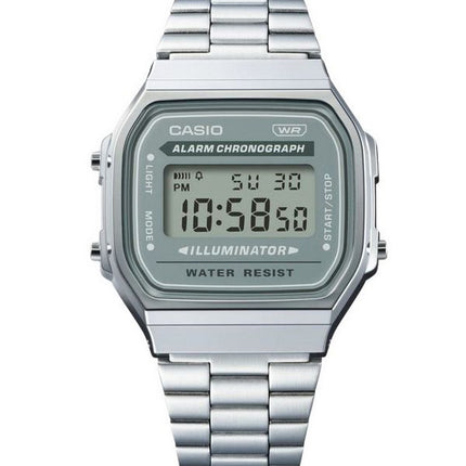 Casio Vintage Digital Stainless Steel Bracelet Quartz A168WA-3A Mens Watch