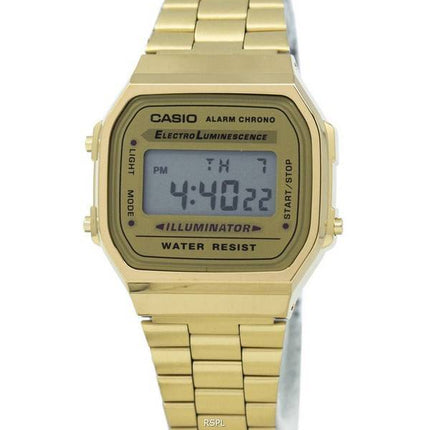 Casio Digital Alarm Chrono Stainless Steel A168WG-9WDF A168WG-9W Unisex Watch