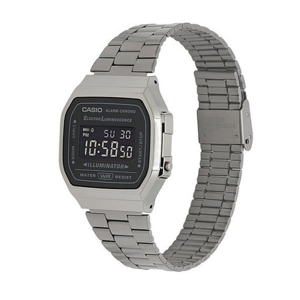 Casio Vintage Digital Stainless Steel Bracelet Black Dial Quartz A168WGG-1B Unisex Watch