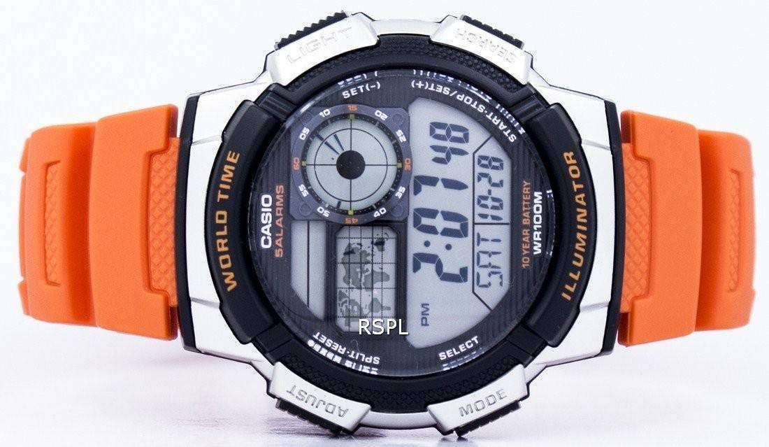 Casio Youth Series Illuminator World Time Alarm AE 1000W 4BV Men s Wat CityWatches