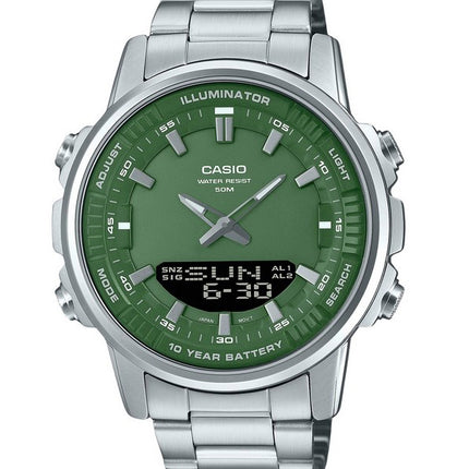 Casio Analog Digital Stainless Steel Green Dial Quartz AMW-880D-3AV Men's Watch