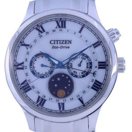 Citizen Moon Phase White Dial Stainless Steel Eco-Drive AP1050-81A Mens Watch