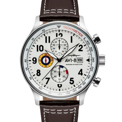 AVI-8 Hawker Hurricane Classic Chronograph Classic White Dial Quartz AV-4011-01 Mens Watch