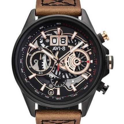 AVI-8 Hawker Harrier II Metador Chronograph Skeleton Black Dial Quartz AV-4065-03 Mens Watch