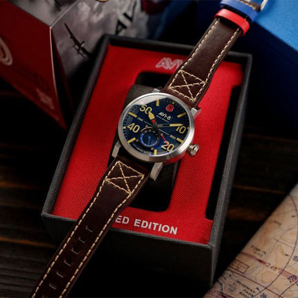 AVI-8 Dambuster 80th Anniversary Royal British Legion Meca-Quartz Limited Edition Navy Blue AV-4108-RBL-02 Mens Watch