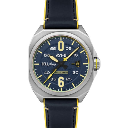 AVI-8 Bell X-1 Machbuster Automatic Catalina Blue Leather Strap Blue Dial AV-4115-03 Men's Watch