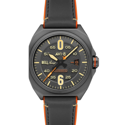 AVI-8 Bell X-1 Machbuster Automatic Leather Strap Iron Grey Dial AV-4115-06 Men's Watch