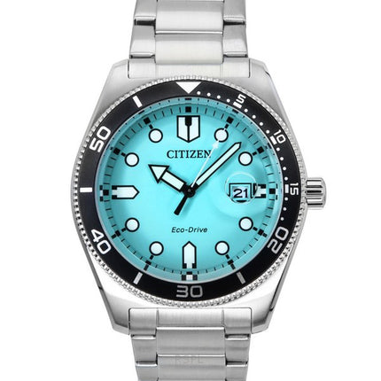 Citizen Marine Stainless Steel Turquoise Dial Eco-Drive AW1760-81W 100M Men's Watch