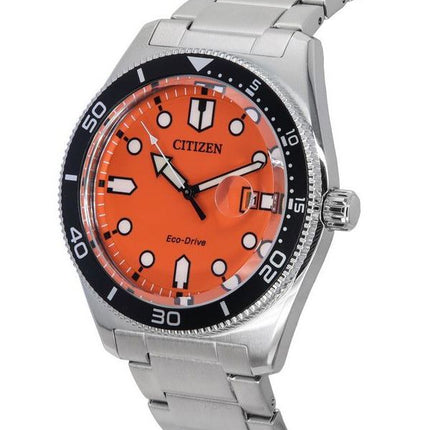 Citizen Eco-Drive Stainless Steel Orange Dial AW1760-81X 100M Men's Watch