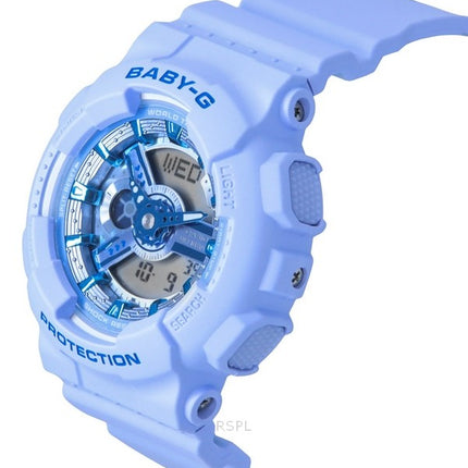 Casio Baby-G Analog Digital Blue Resin Strap Blue Dial Quartz BA-110YK-2A 100M Women's Watch