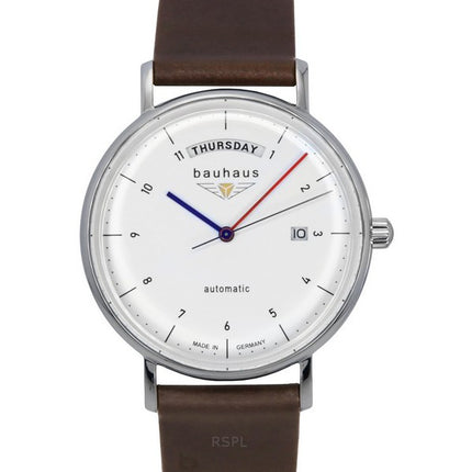 Bauhaus Classic Leather Strap White Dial Automatic 21621 Men's Watch