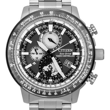 Citizen Promaster Geo Trekker Stainless Steel Grey Dial Eco-Drive BY3006-53H 200M Men's Pilot Watch