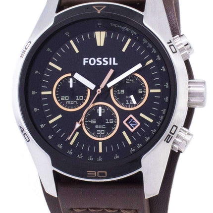 Fossil Coachman Chronograph Black Dial Brown Leather CH2891 Men's Watch