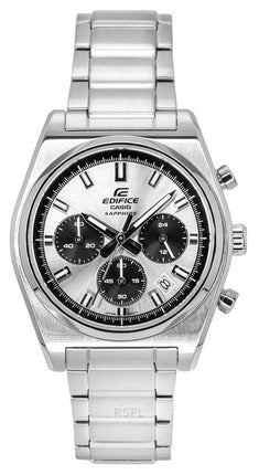 Casio Edifice Analog Chronograph Stainless Steel Silver Dial Quartz EFB-730D-7AV 100M Men's Watch