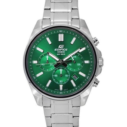 Casio Edifice Standard Analog Chronograph Stainless Steel Green Dial Quartz EFV-650D-3A 100M Men's Watch