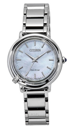 Citizen L Arcly Diamond Accent Stainless Steel Mother Of Pearl Dial Eco-Drive EM1090-60D Women's Watch With Extra Strap