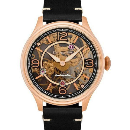 Thomas Earnshaw Baron Genuine Leather Skeleton Dial Automatic ES-8231-03 Mens Watch