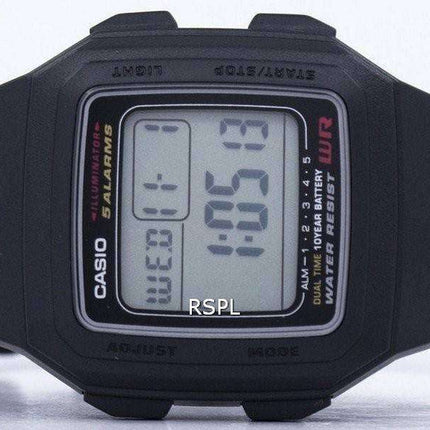 Casio Digital 5 Alarms Dual Time Illuminator F-201WA-1ADF F201WA-1ADF Men's Watch