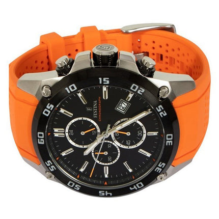 Festina The Originals Chronograph Orange Rubber Strap Black Dial Quartz F20330-4 100M Men's Watch