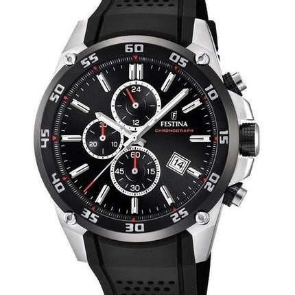 Festina The Originals Chronograph Rubber Strap Black Dial Quartz F20330-5 100M Mens Watch