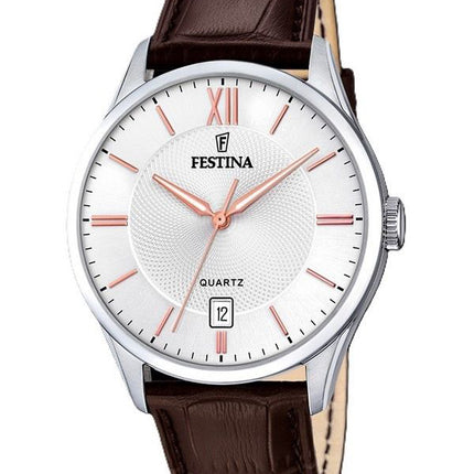 Festina Classics Leather Strap White Dial Quartz F20426-4 Men's Watch