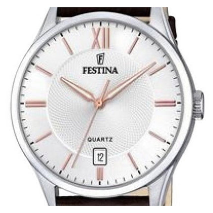 Festina Classics Leather Strap White Dial Quartz F20426-4 Men's Watch