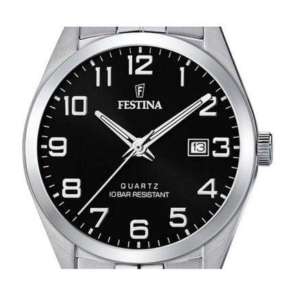 Festina Classics Stainless Steel Black Dial Quartz F20437-4 100M Men's Watch