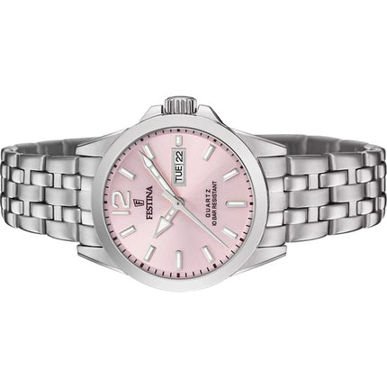 Festina Classics Stainless Steel Pink Dial Quartz F20455-2 100M Women's Watch