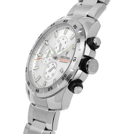 Festina Chrono Sport Stainless Steel Silver Dial Quartz F20463-1 100M Mens Watch