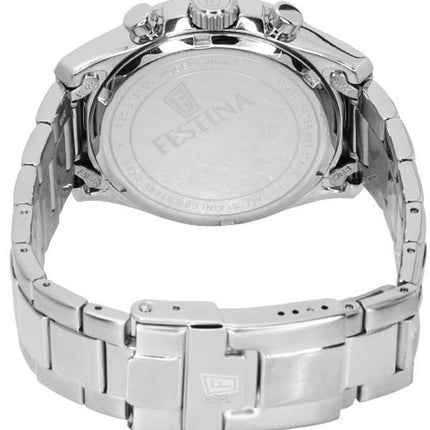 Festina Boyfriend Chronograph Silver Dial Quartz 20603-1 100M Women's Watch