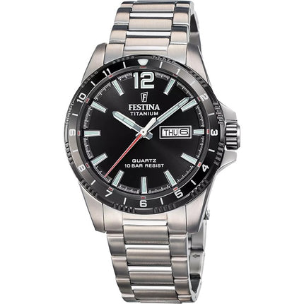 Festina Titanium Black Dial Quartz F20698-4 100M Men's Watch