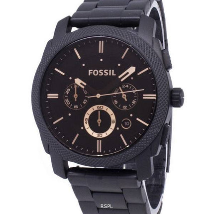 Fossil Machine Mid-Size Chronograph Black IP Stainless Steel FS4682 Men's Watch